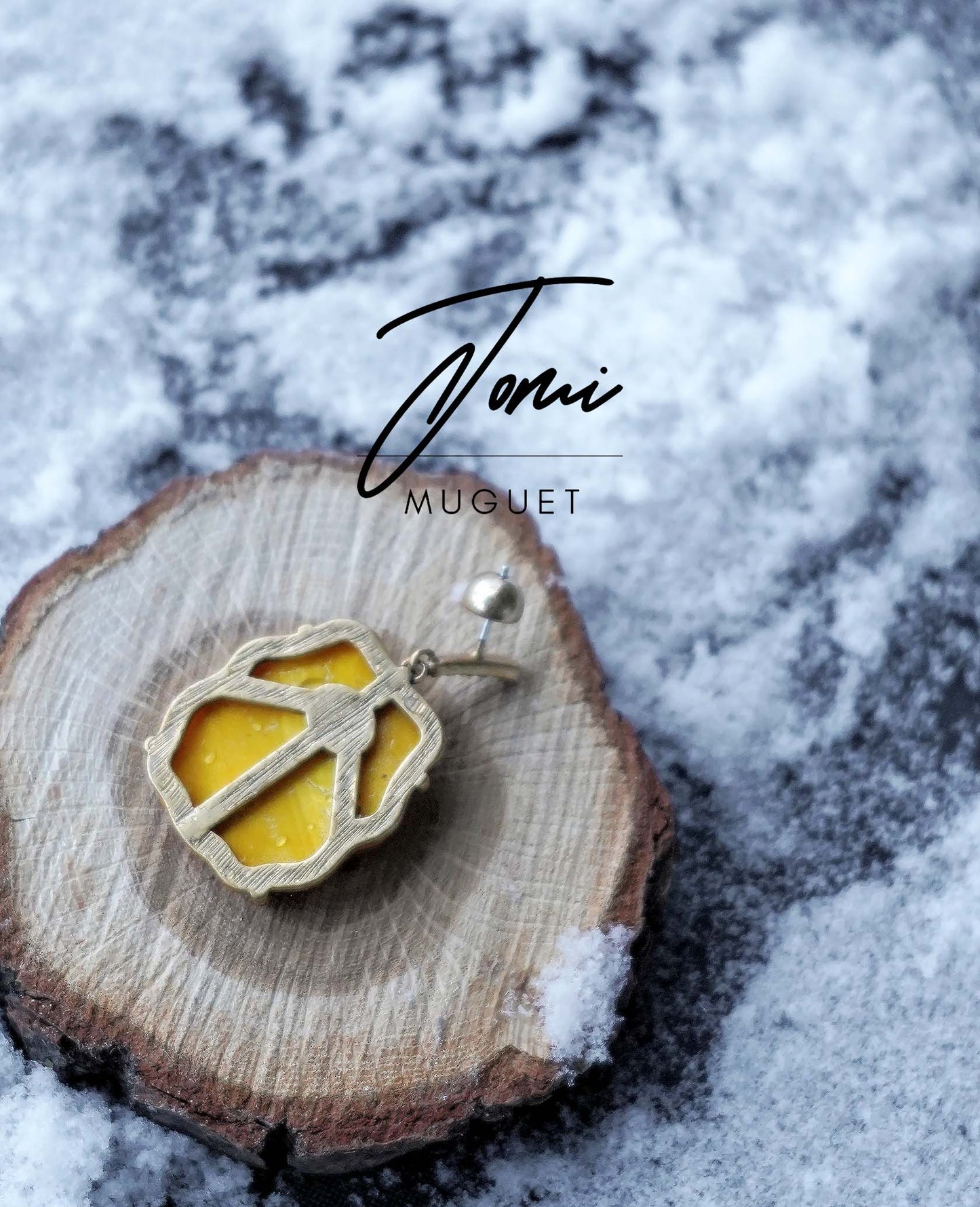 Sunshine for you - Natural Shell Yellow Color Earrings