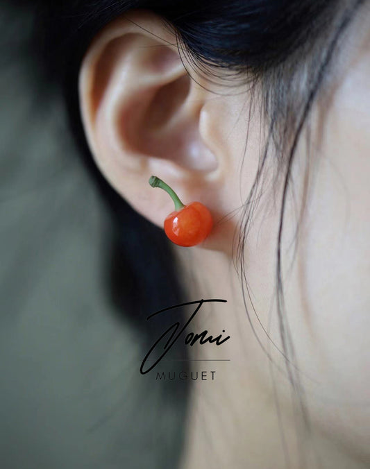 Jomi design, Handmade!!! Cherry earrings