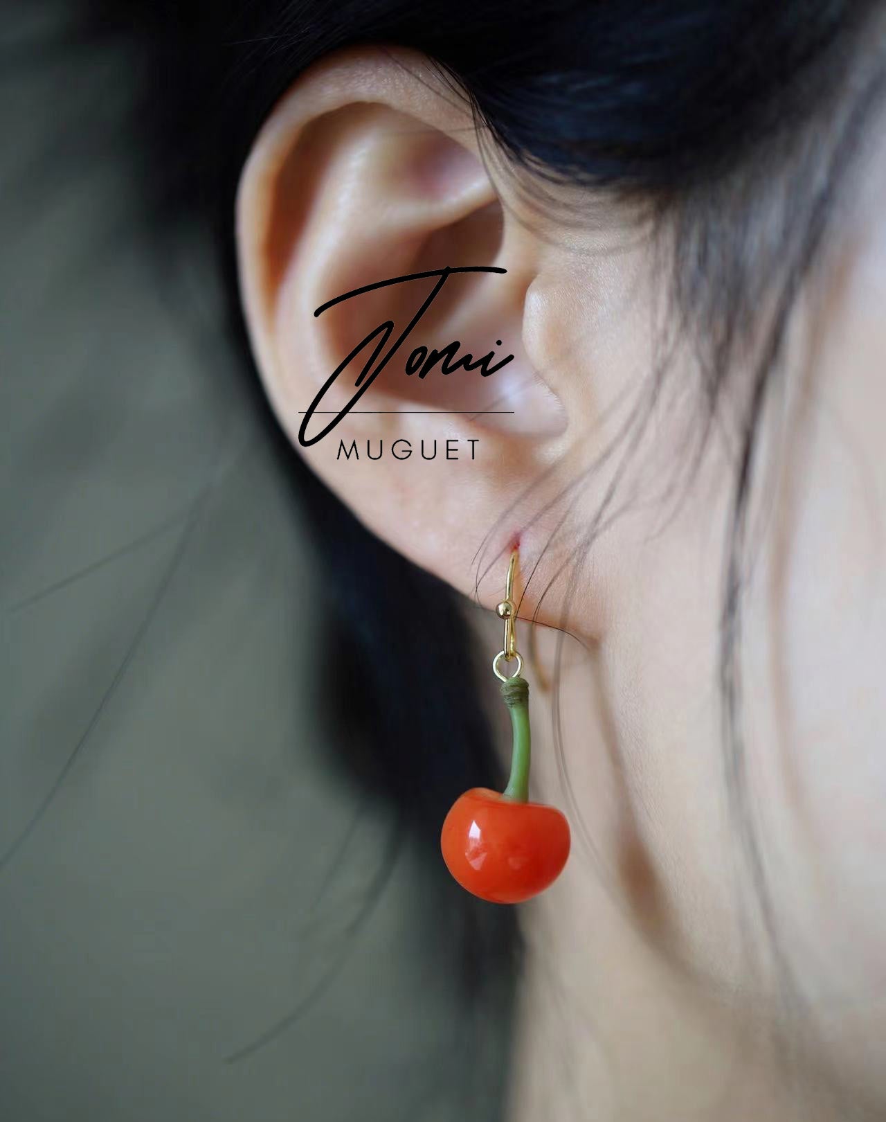 Jomi design, Handmade!!! Cherry earrings