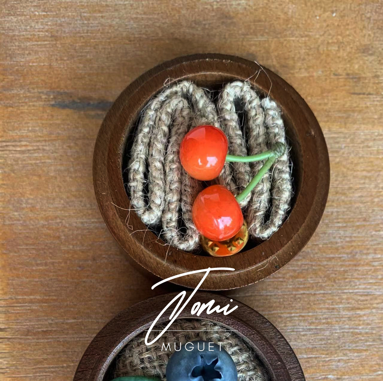 Handmade - Jomi design European Sweet Cherry Brooch - two choices
