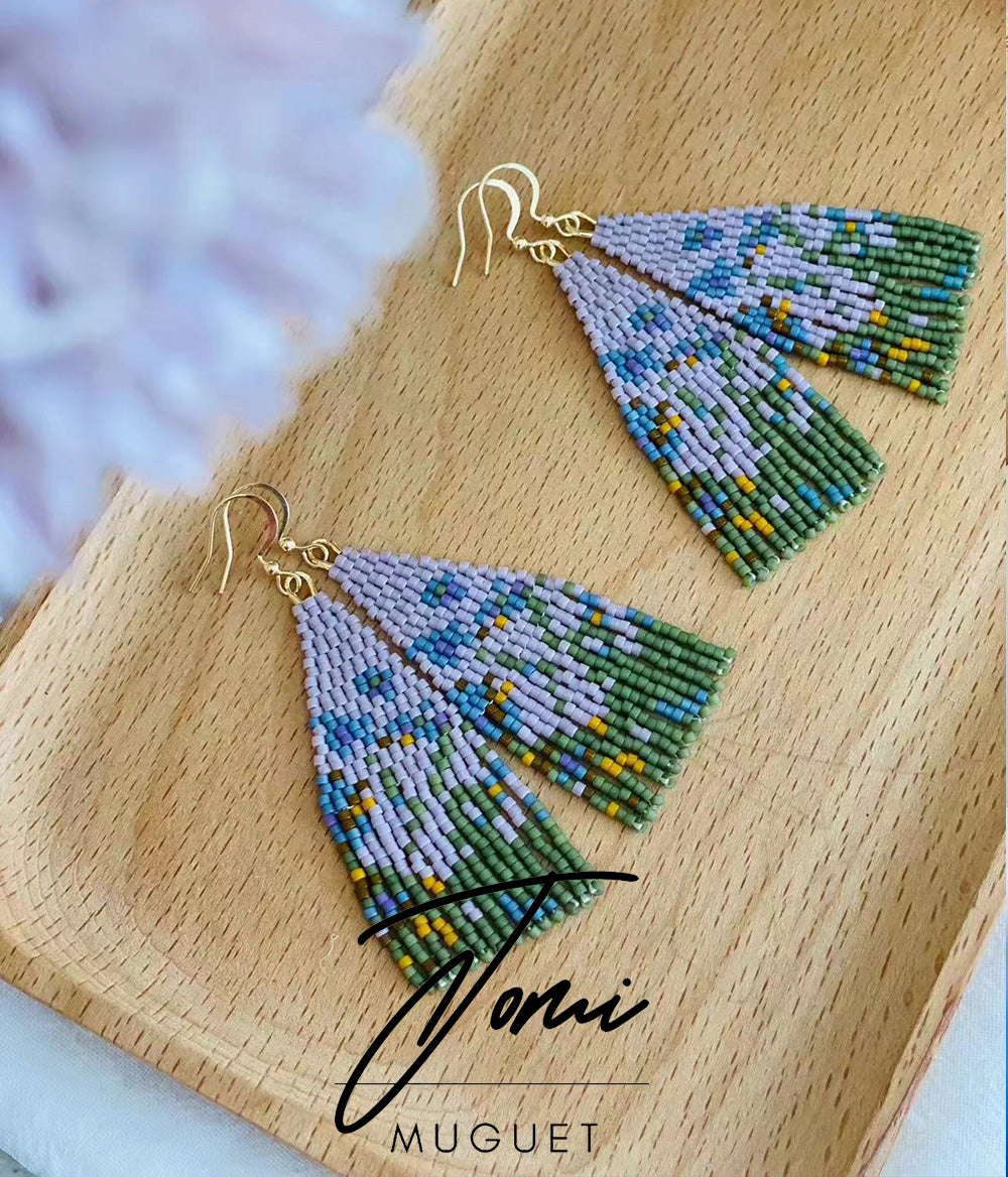 A place where lavender blooms - handmade beaded earrings