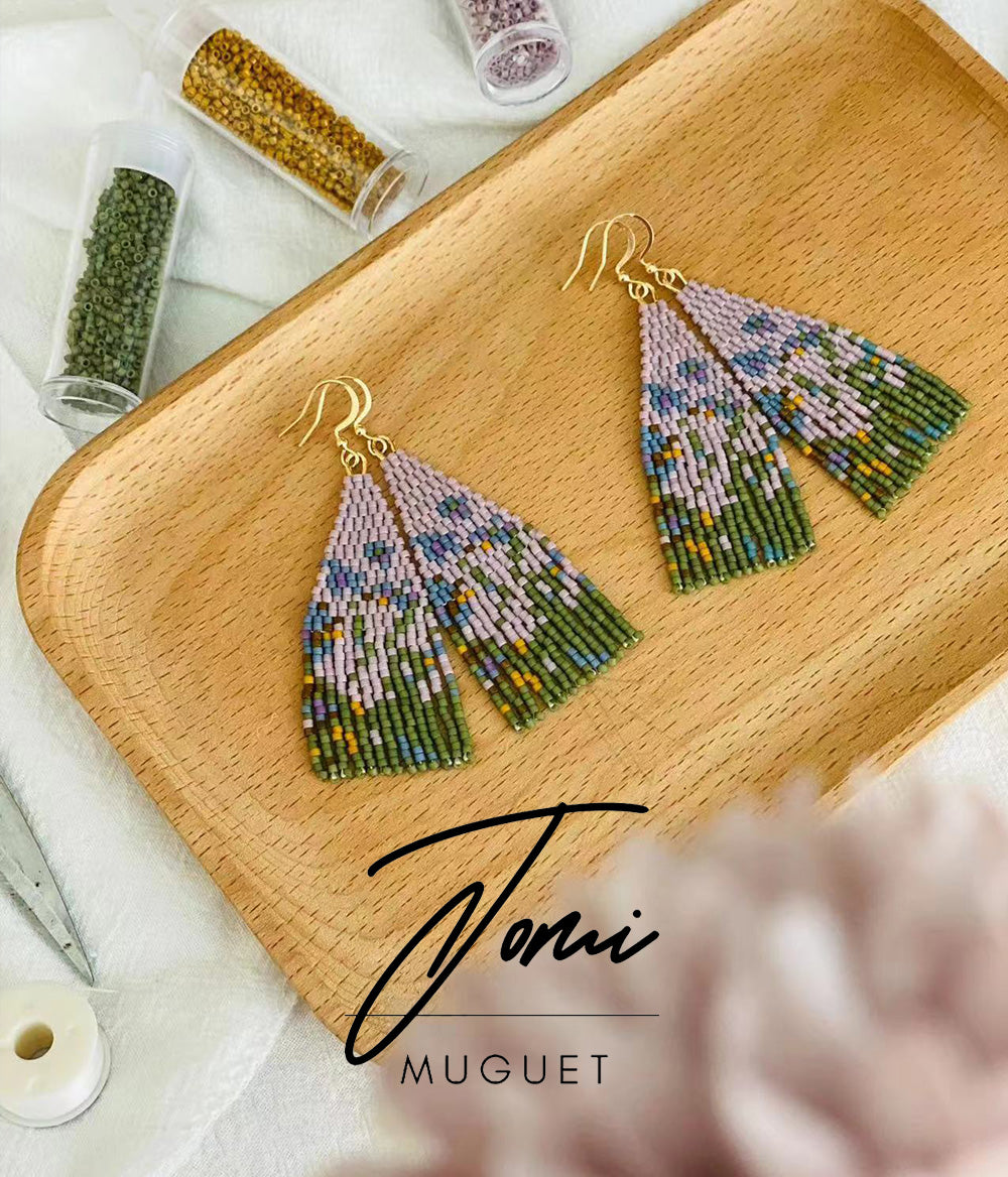 A place where lavender blooms - handmade beaded earrings