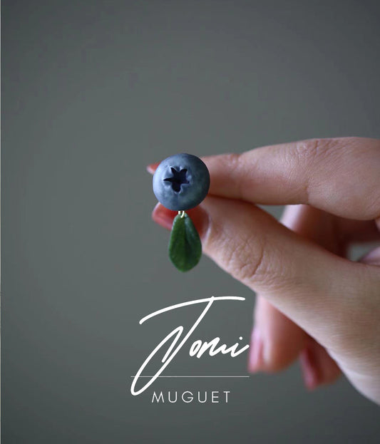 Blueberries - Mustikka - handmade earrings