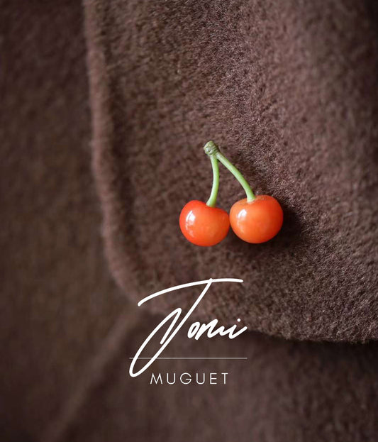 Handmade - Jomi design European Sweet Cherry Brooch - two choices