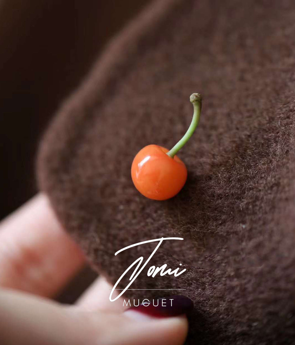 Handmade - Jomi design European Sweet Cherry Brooch - two choices