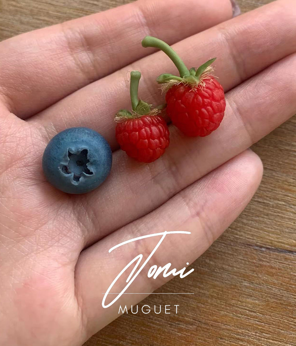 Blueberries - Mustikka - handmade earrings